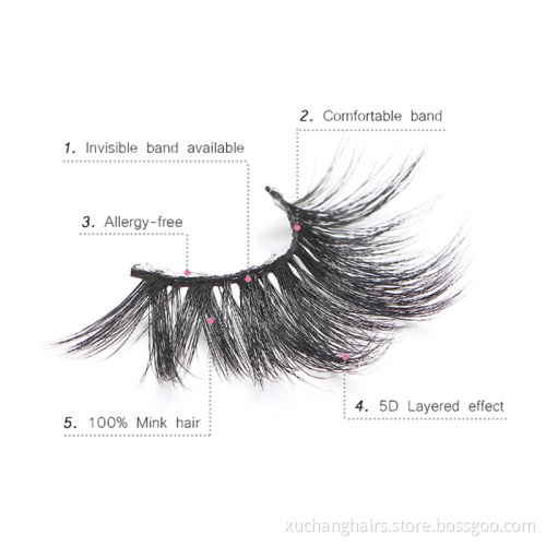 5d mink lashes fluffy mink eyelash siberian mink eyelash strips with beautiful unique lash package